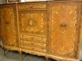 Louis XVXVI Style Marquetry Inlaid Walnut Serpentine Wardrobe