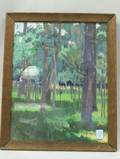 Framed Gouache of a Woodland Glade