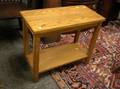 Mission Leather Upholstered Oak Footstool and a Stand