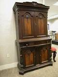 Renaissancestyle Carved Walnut TwoPart Cupboard