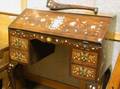 Italian Ivory Inlaid Walnut Slantlid Desk