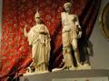 Two Large Classicalstyle Painted Plaster Figures
