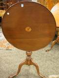 Chippendalestyle Mahogany Inlaid Tilttop Candlestand