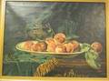 Framed Oil Tabletop Still Life with Peaches
