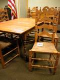 ConantBall Colonial Maple Dining Table and Set of Six Slatback Side Chairs