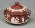 Wedgwood Crimson Jasper Dip Sugar Bowl and Cover