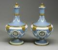 Pair of Wedgwood Gilt Bronze Mounted Three Color Jasper Barber Bottles and Covers