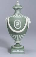 Wedgwood Light Green Jasper Dip Vase and Cover