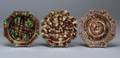 Three Staffordshire Lead Glazed Creamware Octagonal Plates