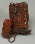 Cinnabar Inro and Netsuke