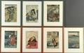Lot of Nine Japanese Woodblock Prints