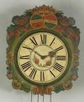 Continental Painted Tin Weavers Wall Clock