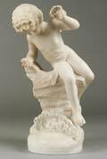 Carved Marble Figure of a Cherub