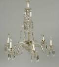 Classical Revival Colorless Glass Six Light Chandelier