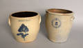 Two decorated stoneware crocks