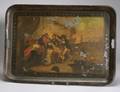 Tole Tray with Painted with Scene of the Fall of Admiral Nelson