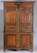 Louis XV Provincial Fruitwood and Beechwood Twopart Hutch