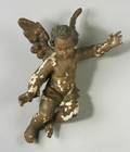 Continental Carved and Painted Wood Gesso Putto Figure