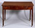 Late George III Rosewood Crossbanded and Ebony Inlaid Mahogany Library Table