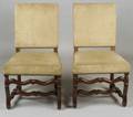 Pair of Continental Baroquestyle Velvet Upholstered Beechwood Side Chairs