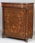 Dutch Fruitwood Floral Marquetry Inlaid Mahogany Tall Chest