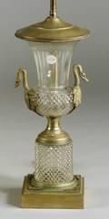 Empire Revivalstyle Colorless Cut Glass and Ormolu Mounted Lamp Base