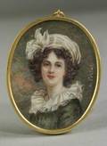 French Portrait Miniature on Ivory of a Young Woman