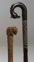 Two Carved AngloIndian Canes