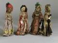 Four Continental Wax Fashion Dolls