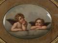 Berlin Painted Porcelain Plaque of Raphaels Cupids