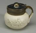 Adams White Stoneware Mustard Pot and Cover