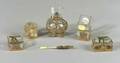 Five French Glass and Ormolu Mounted Desk Articles