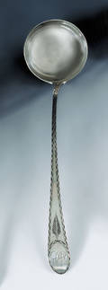 Philadelphia silver bright cut ladle ca 1800
