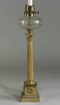 Empire Revival Brass Oil Lamp Base