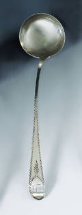 Philadelphia bright cut silver ladle ca 1800
