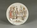 Set of Seven Sarreguemines French Military Printed Earthenware Plates
