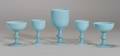 Partial Set of Bristol Blue MoldBlown Glass Stemware