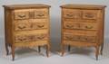 Pair of Provincial Rococo Diminutive Walnut Commodes
