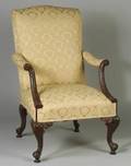 George II Style Carved Mahogany Library Chair