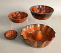 Four Pennsylvania redware food molds