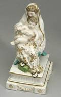 Derby Porcelain Figure of Madonna and Child
