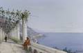 M Gianni Italian 19th20th Century The Arbored Walkway Bay of Naples in the Distance