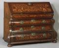 Dutch Fruitwood Marquetry Inlaid Slantlid Desk