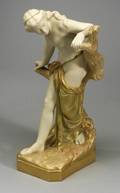 Royal Worcester Porcelain Model of the Bather Surprised