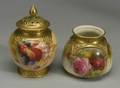 Two Royal Worcester Porcelain Potpourri Vases