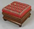 American Empire Mahogany Needlework Upholstered Footstool