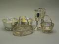 Four Sterling Silver Bowls and Baskets and Two Silver Plated Goblets