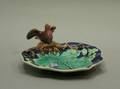 Majolica Bird and Leaf Sweetmeat Dish