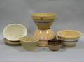 Seven Pottery Yellowware Bowls and Molds