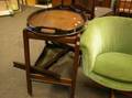 Mahogany Tea Tray on Stand and TwoTier Cart